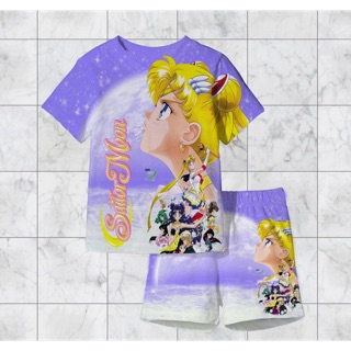 Đồ bộ in 3D thủy thủ mặt trăng thun lạnh thái 10-60kg