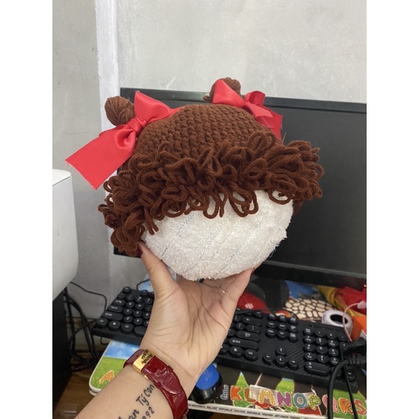 mũ len hai búi cute
