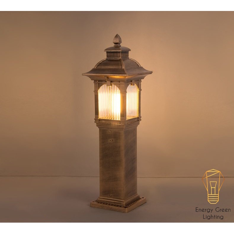 Đèn Cột Trang Trí Sân Vườn Cổ Điển Energy Green Lighting DSV-1172 Chống Nước - Chiều Cao 62cm - Cắm Điện 220V - Kèm Bóng