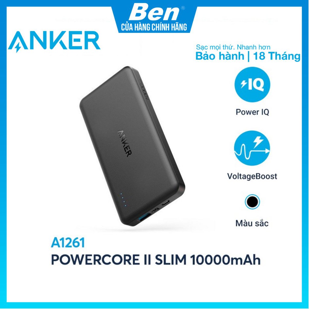 Pin sạc dự phòng ANKER PowerCore II Slim 10000mAh - A1261