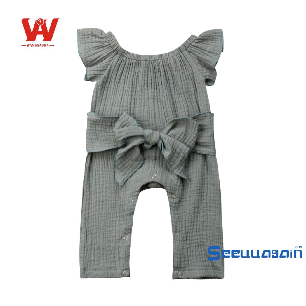 Bộ áo liền quần sát nách đáng yêu cho bé gái