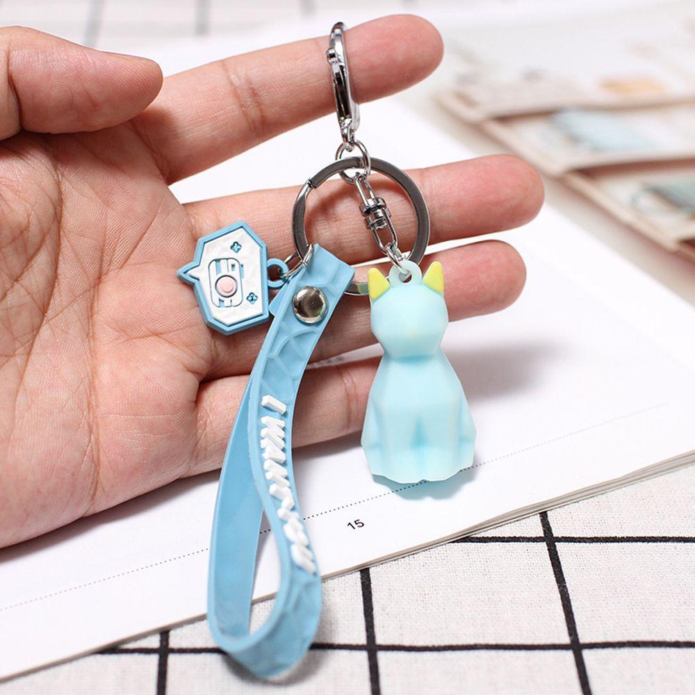 Móc Khóa Silicone Hình Học / Khủng Long / Gấu Trúc Sáng Tạo Cho Cặp Đôi