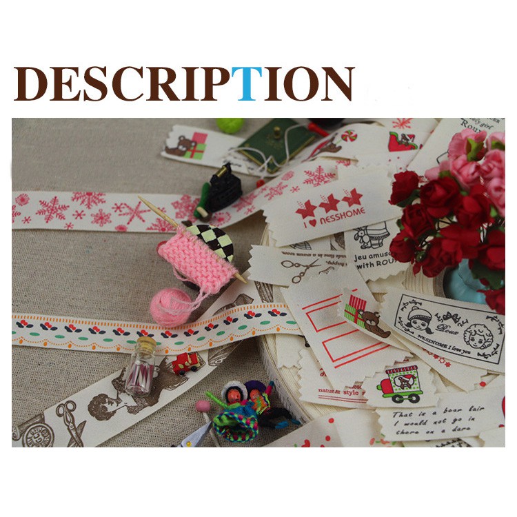 Nhãn Dán Vải Dệt Thủ Công In Nhãn Hiệu zakka Nghệ Thuật