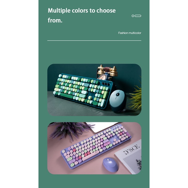 Bộ Bàn Phím Và Chuột Không Dây jomaa Mofi Thai 2.4G Màu Sắc Ngọt Ngào