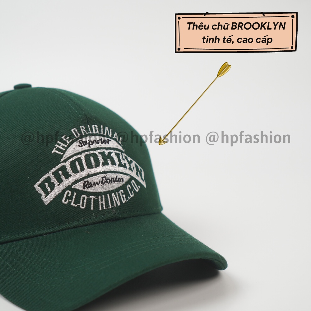 Mũ lưỡi trai ❤️ Nón kết thêu chữ BROOKLYN chất kaki cao cấp form unisex nam nữ N62 - Happy Style