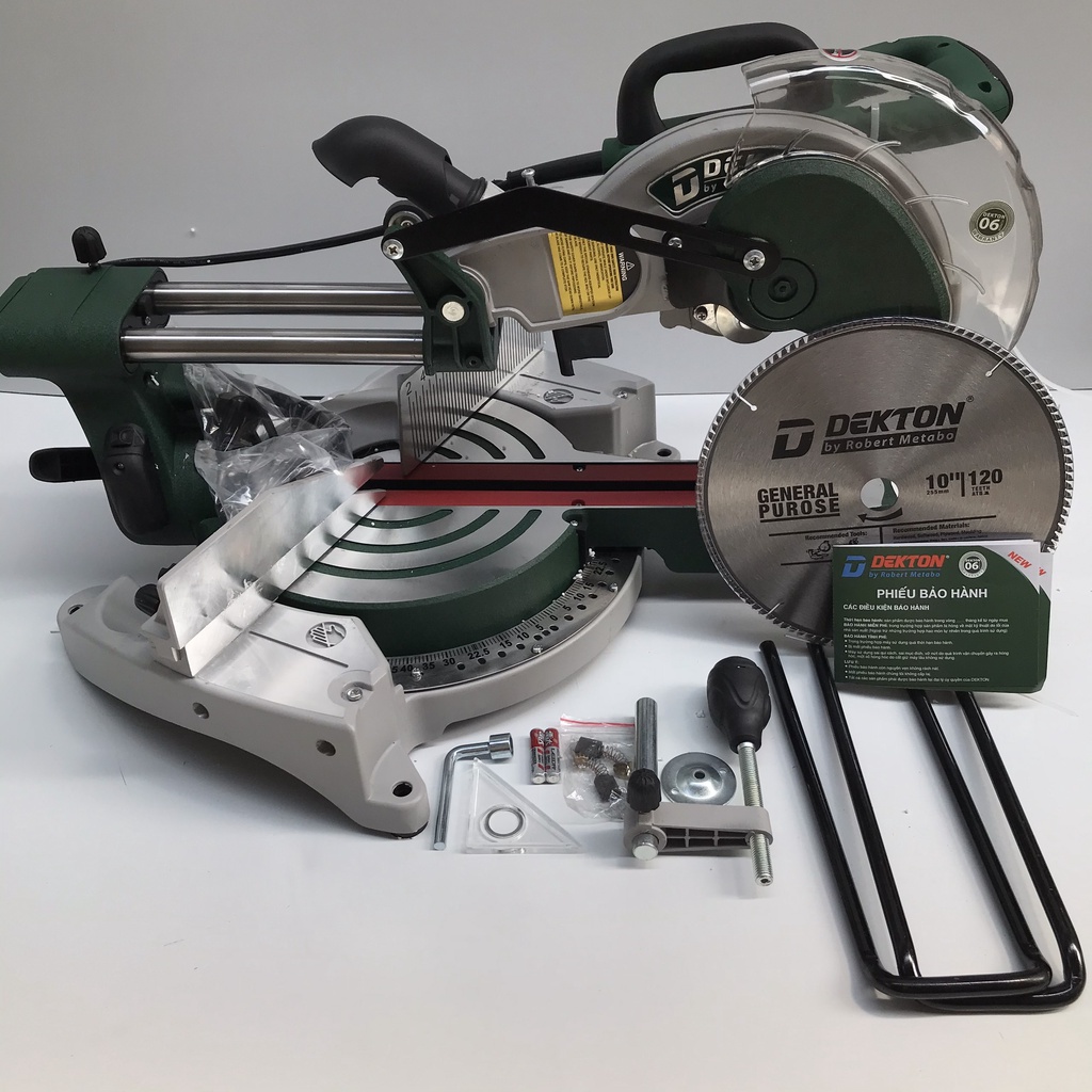 Máy Cắt Nhôm Thanh Trượt Có Nghiêng Dekton DK-256 Bảo Hành Chính Hãng 6 Tháng Tặng Kèm Lưỡi Cắt Nhôm 120 Răng