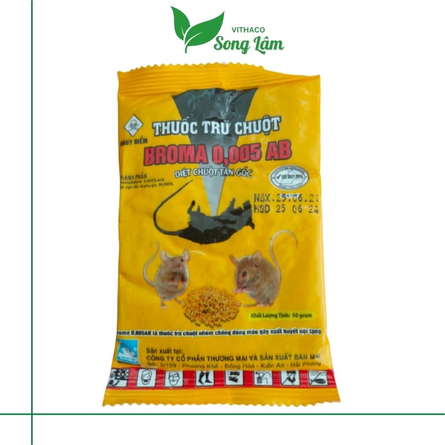 Th.uốc di.ệt chuột sinh học trộn sẵn thế hệ mới Broma 0,005AB an toàn cho người và vật nuôi