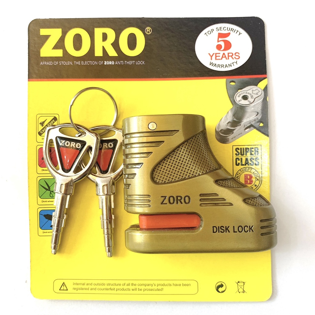 Ổ khóa thắng đĩa xe máy ZORO chống trộm xe máy, xe đạp...