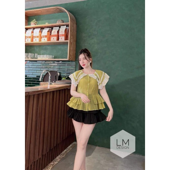 Áo cổ pha boy ren