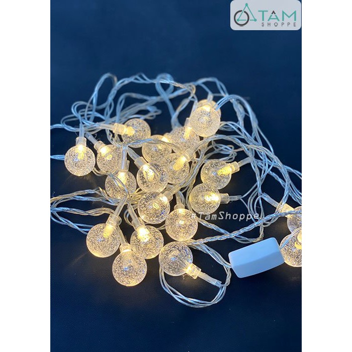 DÂY ĐÈN THÁI LAN TRÁI BI BỌT NƯỚC MÀU VÀNG ẤM 10M