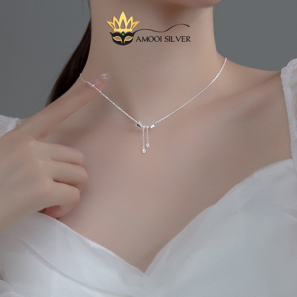 Dây chuyền bạc S925 đôi bướm tua rua - Amooi Silver AD175