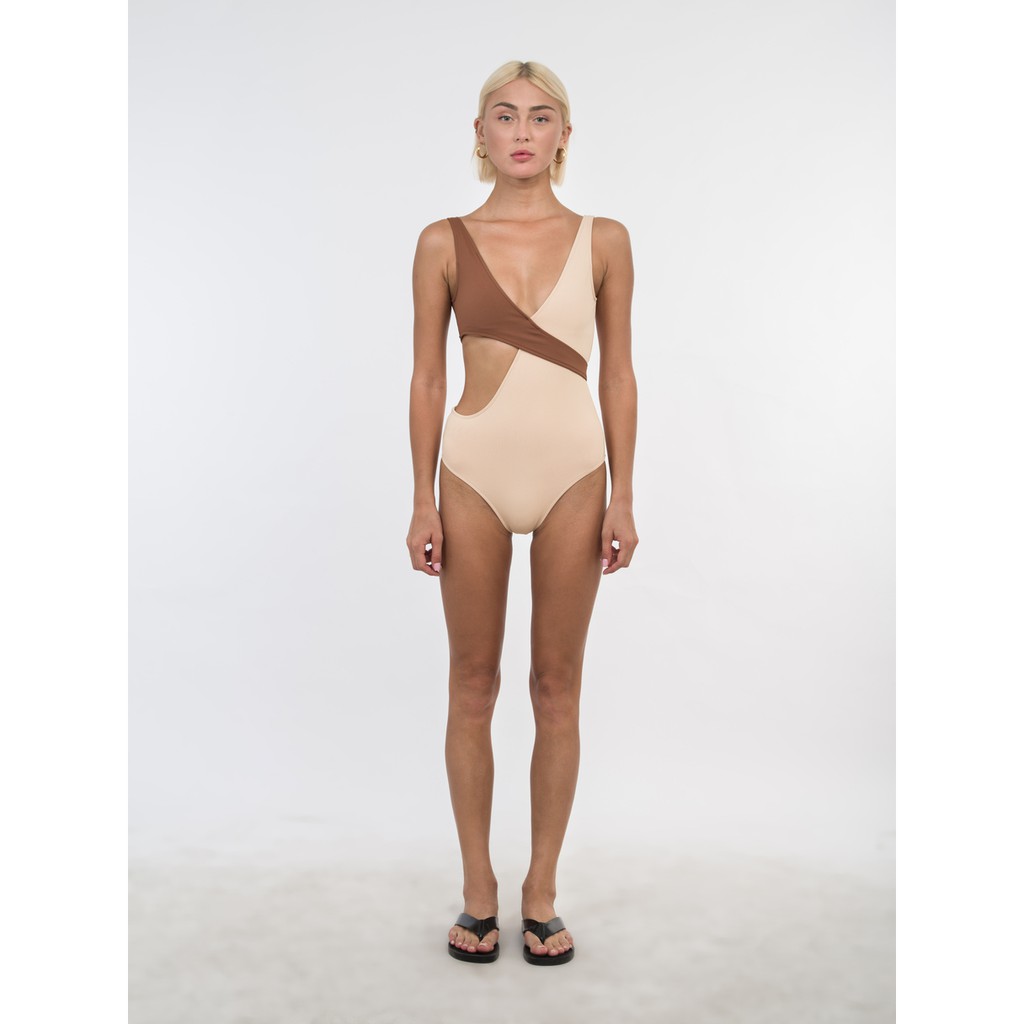 Là min - Áo Bơi Caramel Patchwork Swimsuit