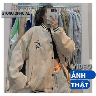 Áo khoác bomber chất dày dặn áo khoác bóng chày dành cho nam nữ form rộng siêu chất