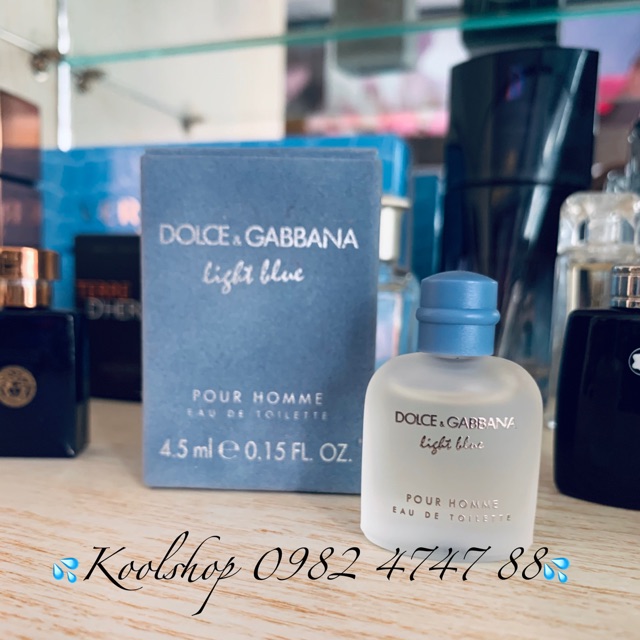 💦MINI 4,5ml💦Nước hoa nam Dolce & Gabbana Light Blue Pour Homme EDT