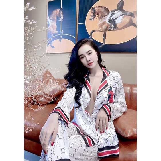 Bộ Pyjama Lụa Qc Cao Cấp Thiết Kế Siêu Sang Mẫu Hot