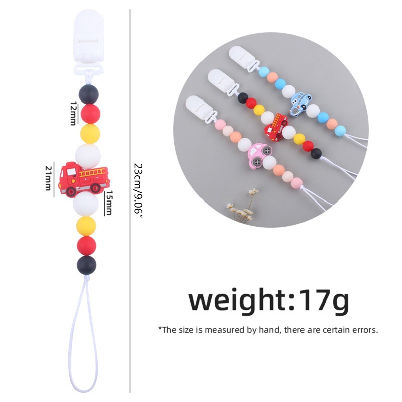 Núm Ti Giả Ngậm Mọc Răng Dạng Chuỗi Hạt Silicon Họa Tiết Hoạt Hình Xe Cứu Hỏa / Xe Cứu