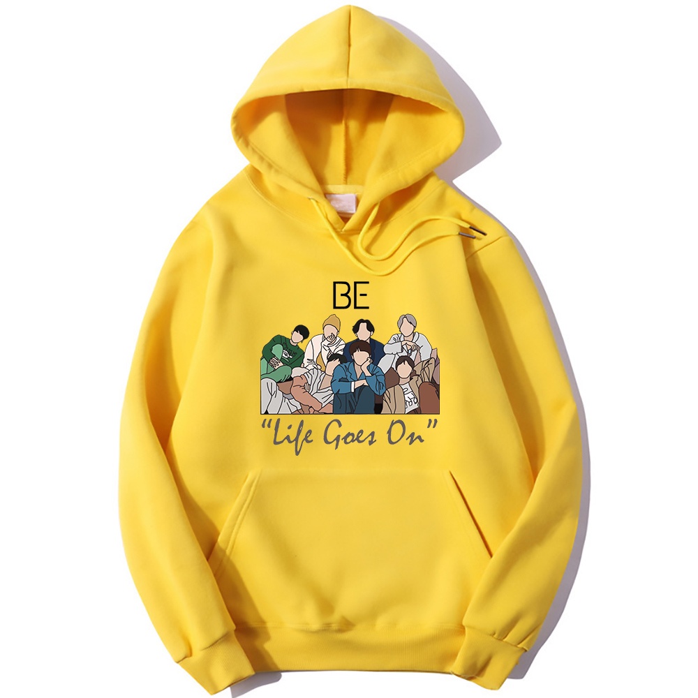 Áo Hoodie In Chữ Let Life Go on Phong Cách Harajuku Kpop Bangtan Boys Mới Cho Nữ