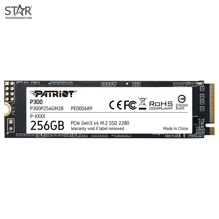 Ổ cứng SSD 256G Patriot P300 M.2 NVMe PCIe Gen3x4 (P300P256GM28) | WebRaoVat - webraovat.net.vn