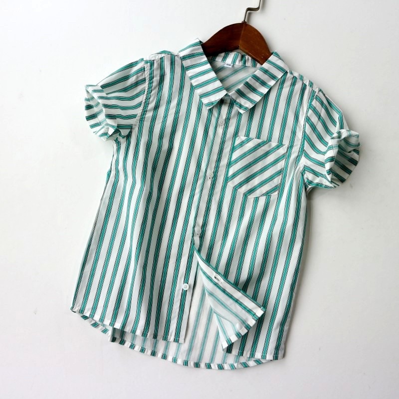 Áo sơ mi trẻ em  Áo cộc tay cotton chất mát 0622