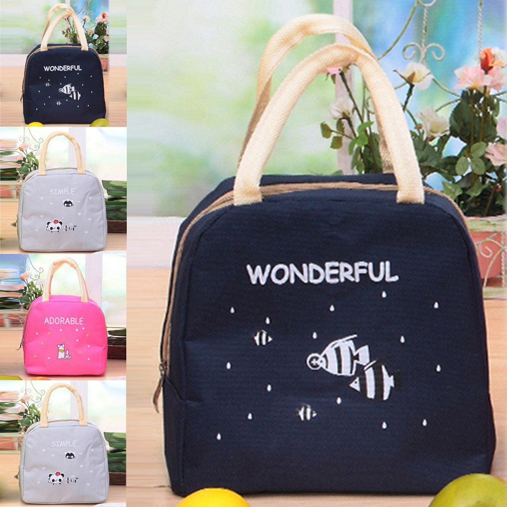 Túi Giữ Nhiệt Đựng Cơm Trưa, Giữ Thức Ăn Nóng Ấm, Hình Thú Sinh Động