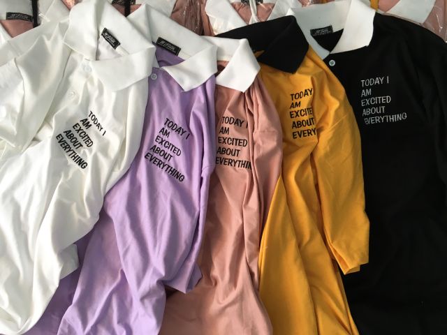 Áo Polo HÌNH THẬT thêu TODAY I AM 😊 | BigBuy360 - bigbuy360.vn