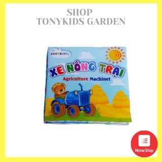 Sách vải song ngữ TonyKids Xe nông trại cho bé