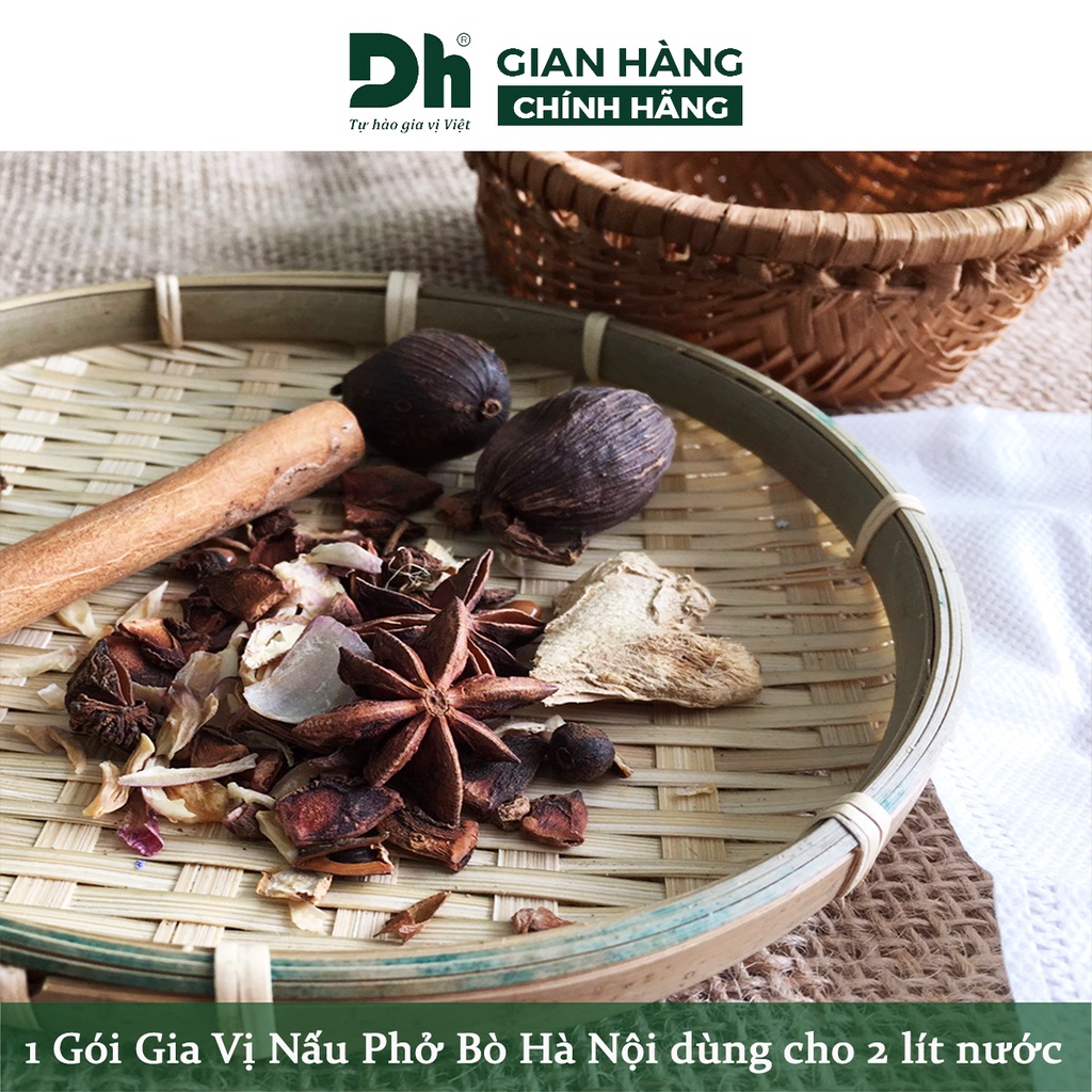 Gia vị nấu phở bò Hà Nội Natural DH Foods nêm sẵn thành phần tự nhiên gói 24gr