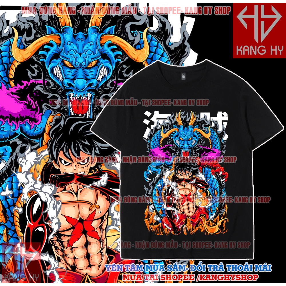 Áo Thun Đen Luffy Gear và Kaido Cực Chất F242 Kanghyshop