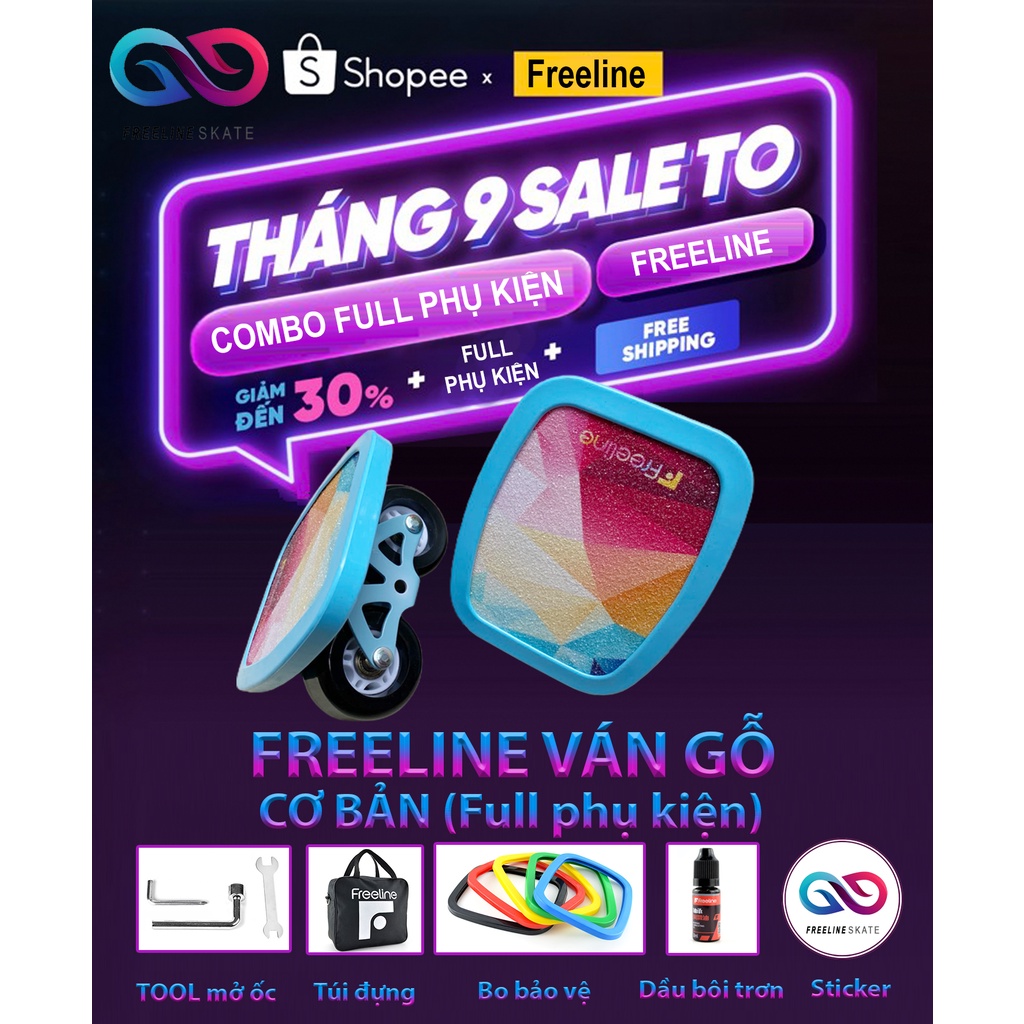 VÁN TRƯỢT FREELINE GỖ CƠ BẢN BÁNH PRO