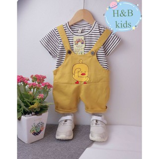 Set yếm kaki hình vịt cho bé