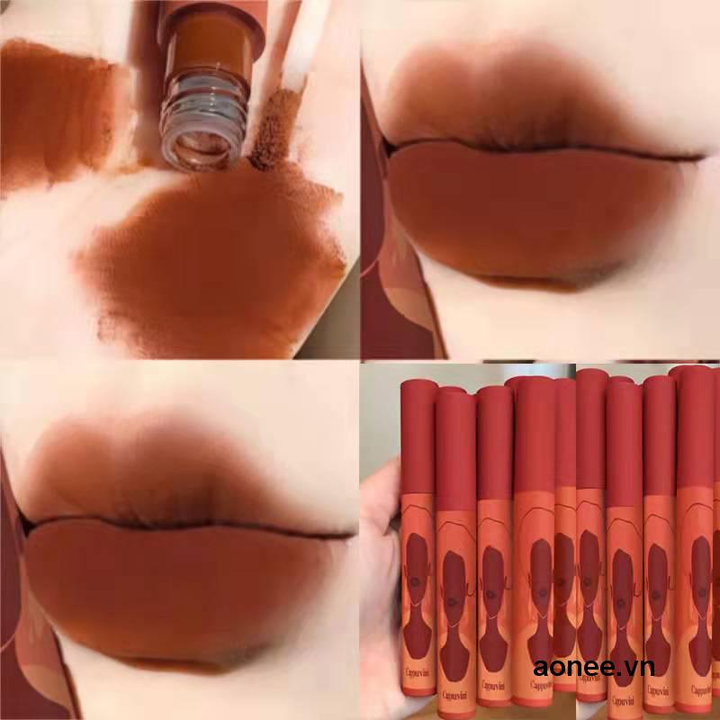 ✨✨Son kem lì Cappuvini, son nội địa 6 màu mềm, mịn mượt, chất son lâu trôi cực dễ thương