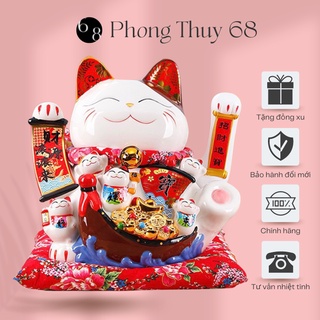 Mèo Thần Tài Vẫy Tay Cỡ Lớn 30-40cm Mèo May Mắn Tài Lộc Phong Thủy 68 Chọn Nhiều Mẫu