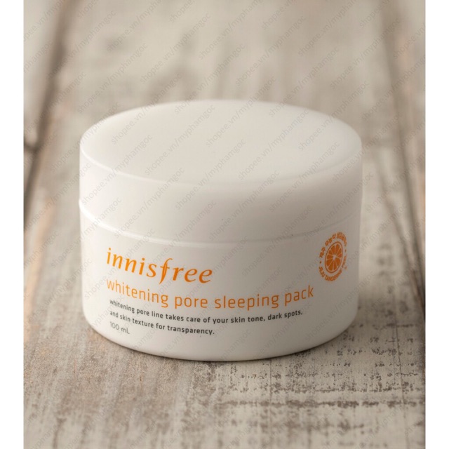 Mặt Nạ Ngủ Dưỡng Trắng Da Và Se Khít Lỗ Chân Lông Innisfree Whitening Pore Sleeping Pack 100ml