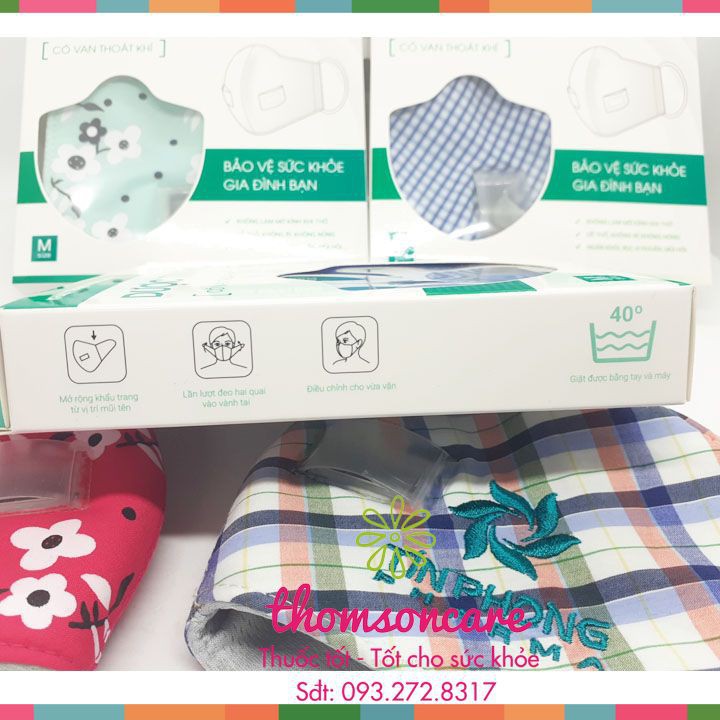 Khẩu trang vải có van thoát khí và đệm mũi, dễ thở, kháng khuẩn y tế từ Nano bạc Safee | BigBuy360 - bigbuy360.vn