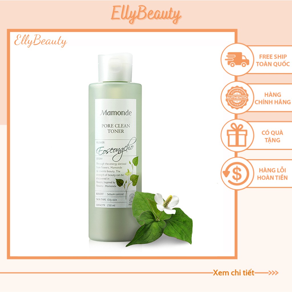 Nước cân bằng làm sạch dầu nhờn và ngăn ngừa mụn Mamonde Pore Clean Toner 250ml