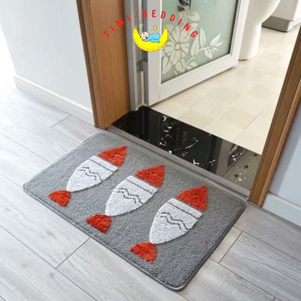 Thảm lau chân 3d hình con vật – Thảm chùi chân hình thú chống trượt, thấm nước – Timibedding