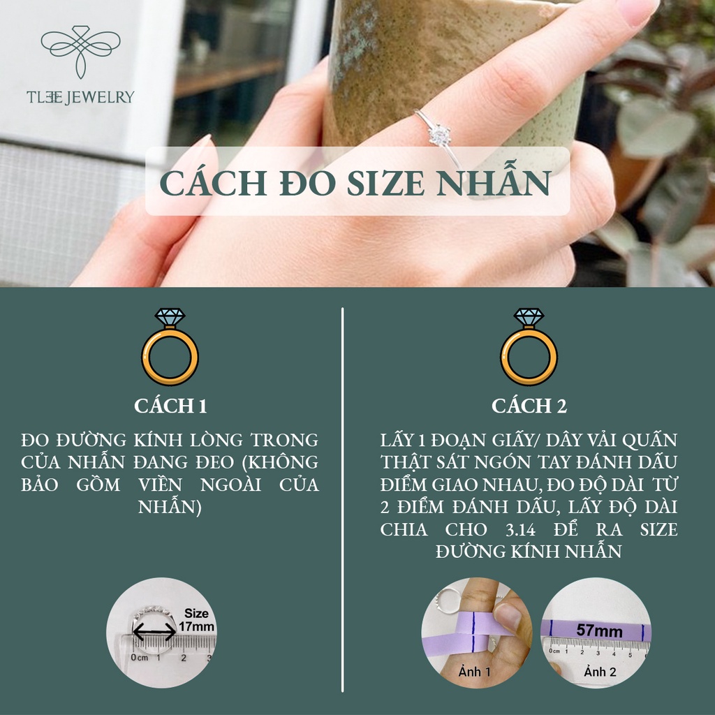 Nhẫn bạc nữ TLEE sáu chấu mini viền trơn cao cấp NCJ A0170