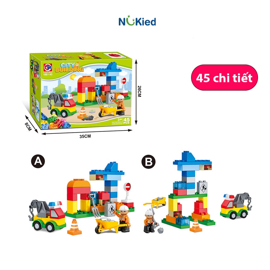 Đồ Chơi Lắp Ráp Lego Mô Hình Khối Xây Dựng Công Trình– Đồ Chơi Sáng Tạo Tư Duy Trẻ - Mảnh Ghép Hạt Lớn Nukied VN