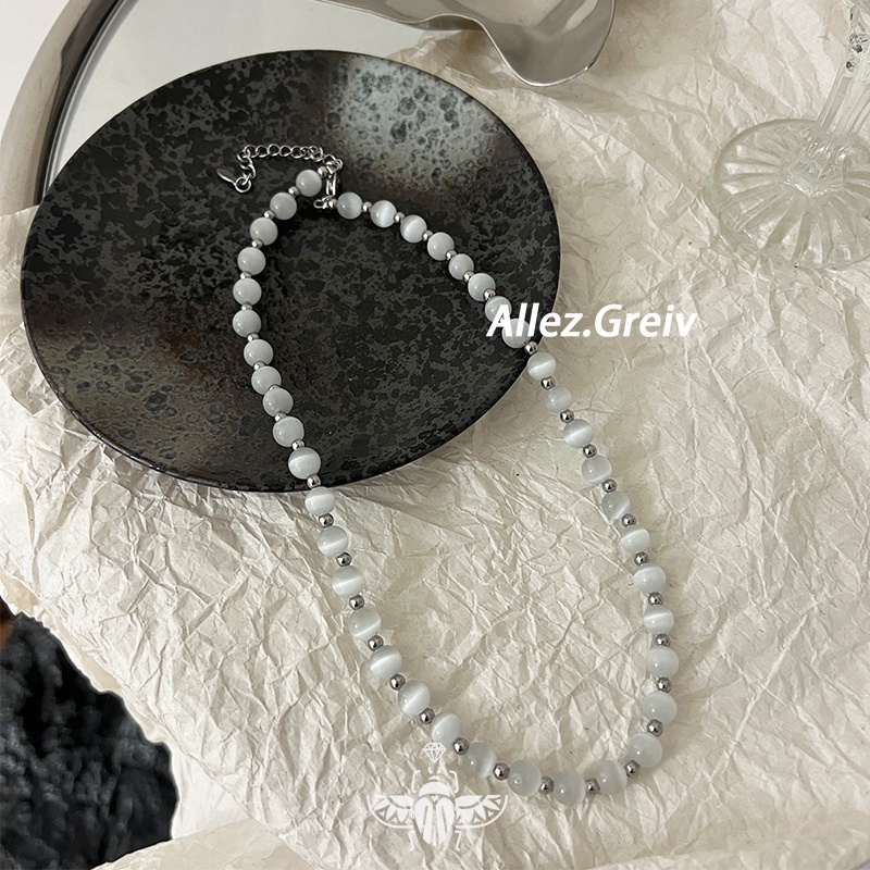 Vòng Cổ Chuỗi Hạt Đá opal Nguyên Bản Thiết Kế Đơn Giản Phong Cách hip hop Cho Nam Và Nữ
