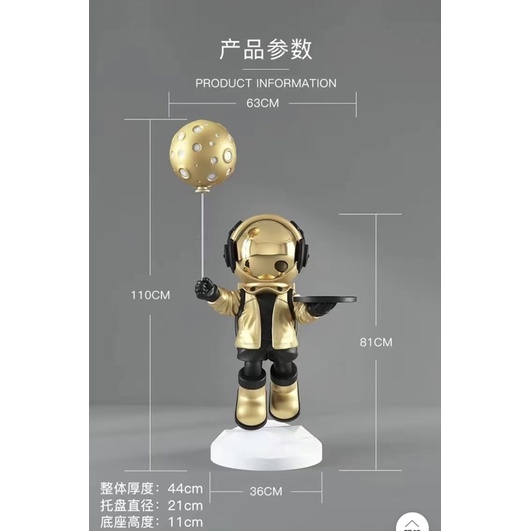 Tượng mô hình phi hành gia nhí đỡ khay