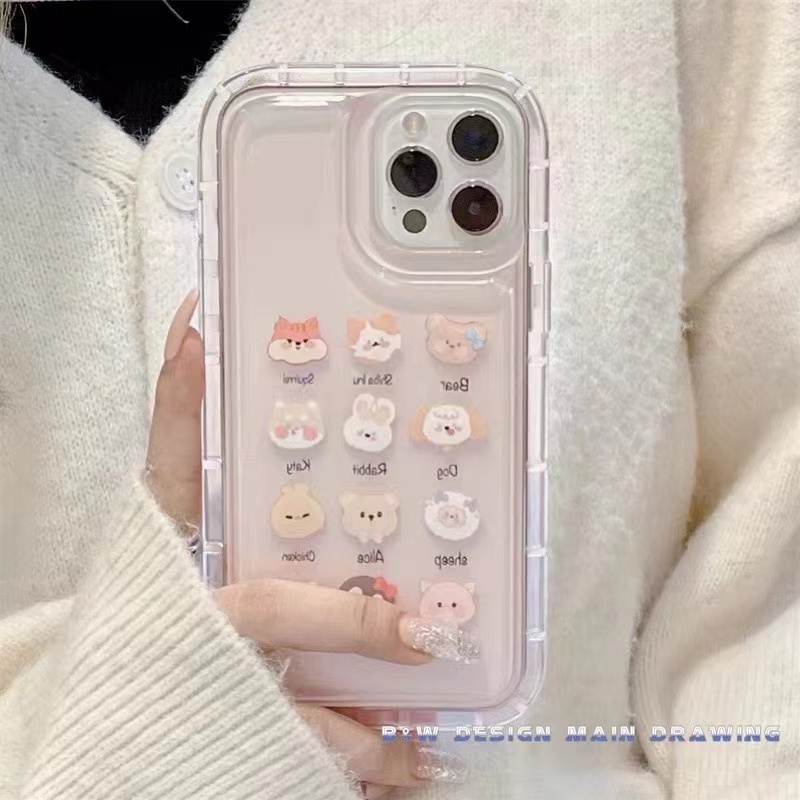 Ốp Điện Thoại Mềm Trong Suốt In Hình Đầu Động Vật Hoạt Hình Cho iPhone 13 12 11 Pro MAX IX XS MAX XR