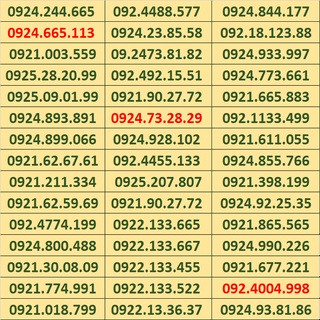 Sim 09 vietnamobile số đẹp trả trước đồng giá