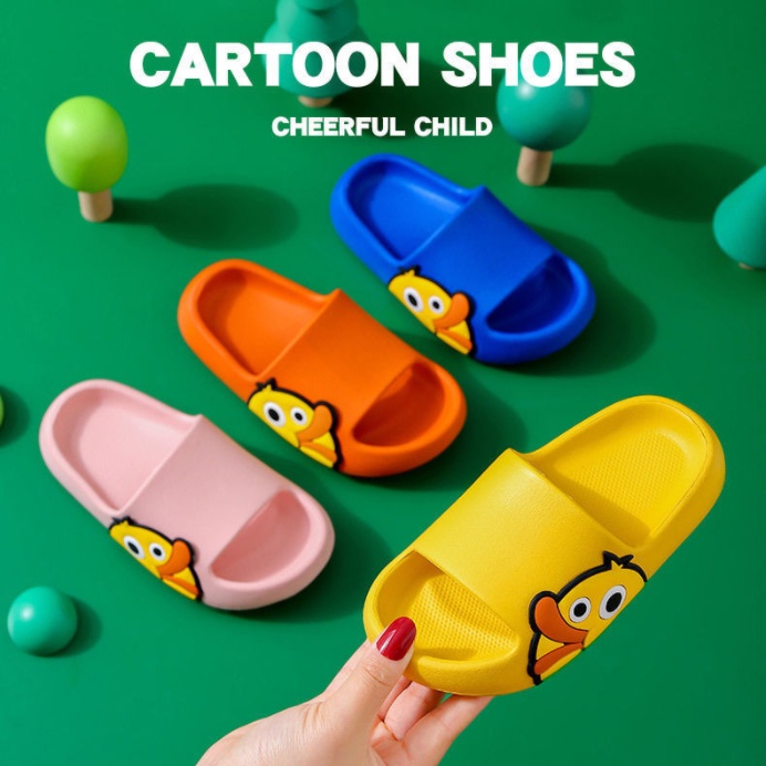 Dép Quai Ngang Đi Trong Nhà Tắm Đế Mềm Chống Trượt Họa Tiết Hoạt Hình Dành Cho Bé Trai