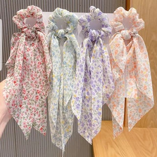 Cột tóc vải scrunchies băng đô nơ dài