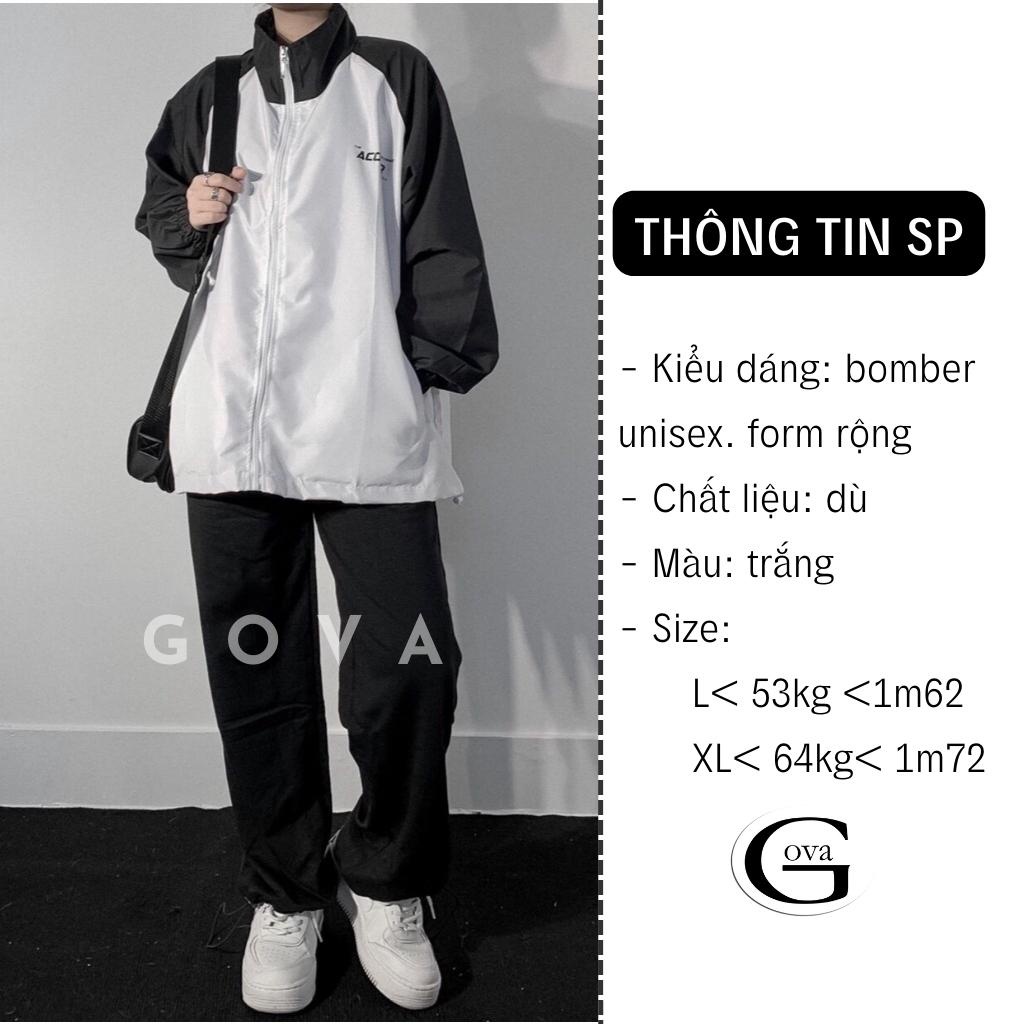 Áo Khoác Bomber Dù ACOVER Nam Nữ Ulzzang Unisex Kiểu Form Rộng 2 Lớp Jacket GOVA