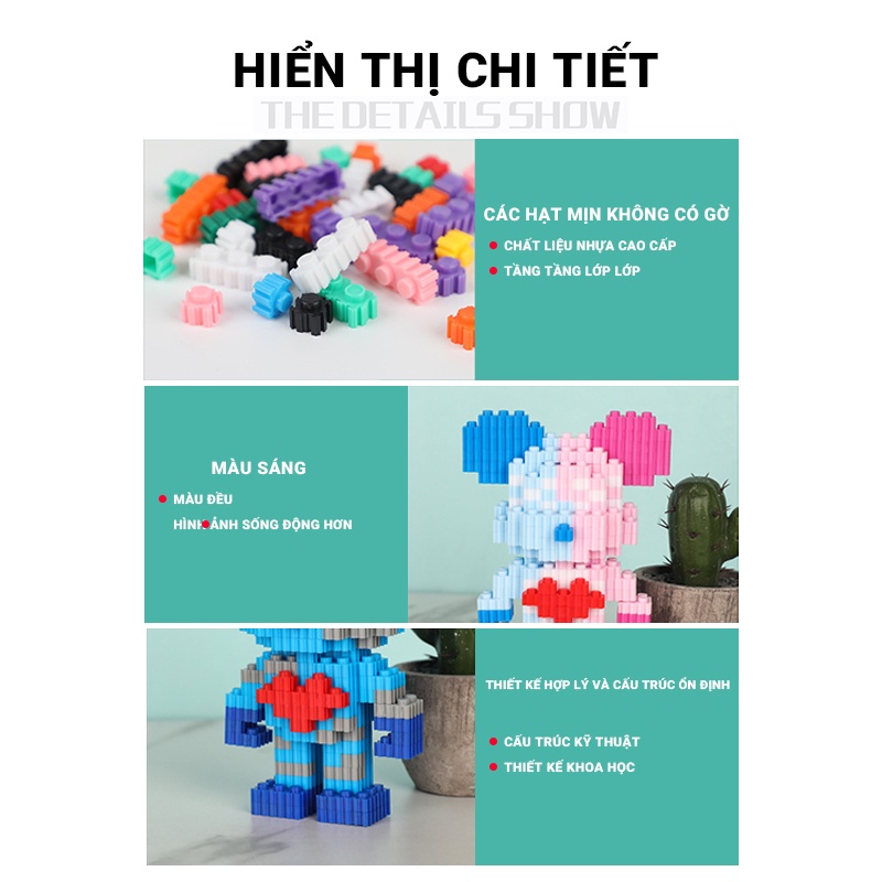 logo xếp hình Bộ Đồ Chơi Xếp Hình Hình Chú Gấu Độc Đáo Dành Cho Bé