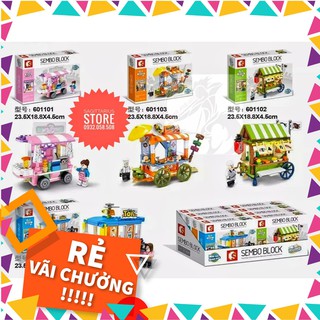 [Hot]  Lego Sembo Block 601101 ~ 601104 Lắp Ráp Cửa Hàng Lưu Động ( 608 Mảnh ) [Hàng Có Sẵn]