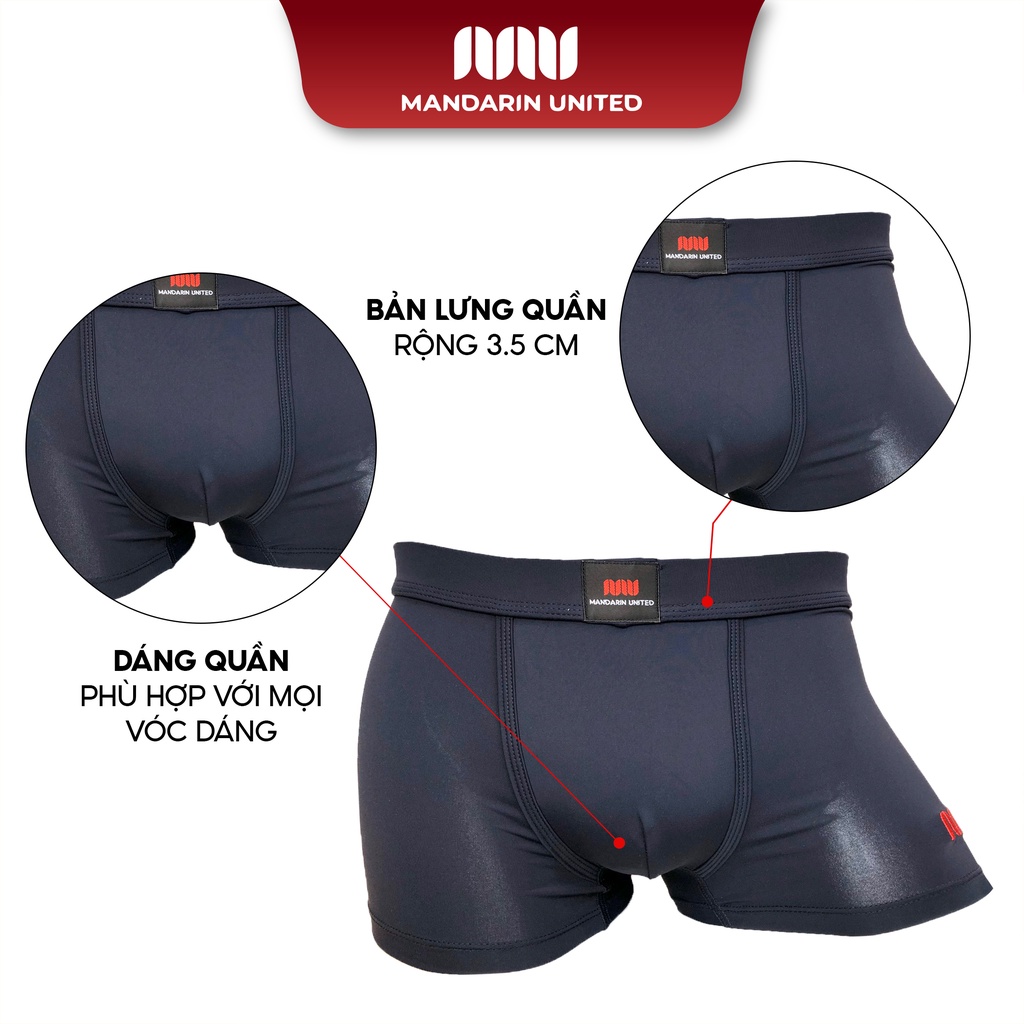 Quần lót nam MANDARIN sịp đùi trơn vải thun lạnh co giãn đa chiều - 02222