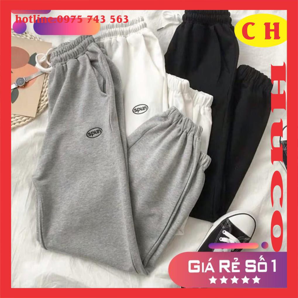 Quần Jogger SPUN Unisex Thể Thao ❤️ Quần nữ da cá ống suông kiểu dáng thể thao SIÊU HOT ❤️ freesize dưới 52kg