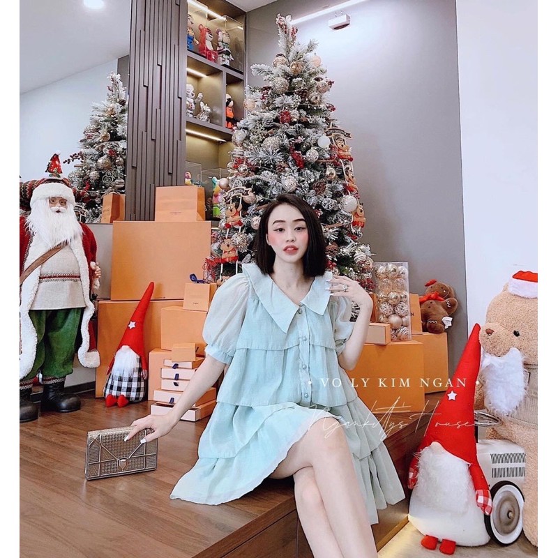 Đầm Babydoll Tơ Tầng Organza Xanh Mint | BigBuy360 - bigbuy360.vn